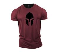 Gymtier - Maglietta da uomo per bodybuilding, stampa con elmo spartano, per l’allenamento in palestra Bordeaux XXXL