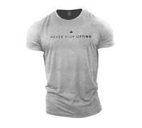 Gymtier Never Stop Lifting, vêtements pour Hommes pour palestre, musculation, Allenamento, haltérophilie, vêtements de Sport en Gris, XL