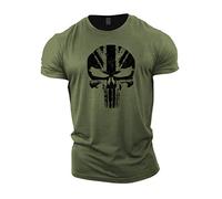 Gymtier Skull, Gilet pâle Homme avec Bandiera del Regno Unito, musculation, Allenamento, Sollevamento Pesi, Vert, M