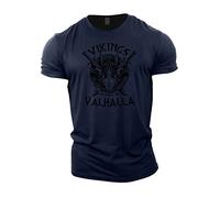 Gymtier Sons of Odin Victory ou Valhalla Vikings T-Shirt pour Homme pour palestre, Musculation, Allenamento, Sollevamento, Abbigliamento, Blu Marino, S