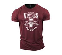 Gymtier Sons of Odin Vikings Valhalla T-Shirt pour Homme, musculation, polyvalent, résistant, Couleur : Bordeaux, L