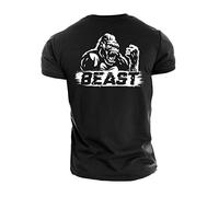 Gymtier Strongman Beast Gorilla, Gilet pâle Homme, musculation, polyvalent, robuste, Taille S, Couleur: Noir
