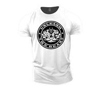 GYMTIER Unleash The Beast, maglietta da uomo per bodybuilding, allenamento, sollevamento pesi, bianco, 3XL
