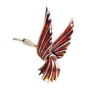 Gyn&Joy Spilla a forma di colibrì smaltata con topazio fumé sfumato color oro