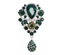 Gyn&Joy Spilla da donna a forma di bouquet di fiori con cristalli austriaci, grande, splendida spilla, 5.11inch, Metallo, strass di cristallo
