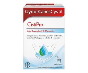 Gyno-CanesCystil Integratore Alto Dosaggio D-Mannosio per il Benessere Delle Vie Urinarie e Mantenimento della Flora Intestinale, gusto tè verde, gelsomino e agrumi, 14 bst