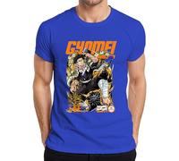 Gyomei Himejima Demon Slayer Hashira anime perle di preghiera regalo uomo t-shirt, Blu, M