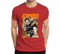 Gyomei Himejima Demon Slayer Hashira anime perle di preghiera regalo uomo t-shirt, Colore: rosso, M