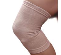 GYOUNG Set 2 Pezzi/Coppia Ginocchiera Elastica in Lana e Cotone, Supporto Ginocchio Uomo/Donna, Fascia a Compressione, Sollievo per Reumatismi, Dolori Articolari, Attività Sportive, Beige, Taglia 4