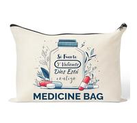 GyovinnJuwanua Divertente trousse per medicinali, idea regalo per infermiere e praticanti, borsa da viaggio per cosmetici, per pillole, piena di droghe, con cerniera, per donne pazienti (medicina