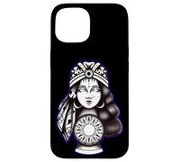 Gypsy Soul Fortune Teller Blackwork Indaco Custodia per iPhone 15
