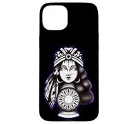 Gypsy Soul Fortune Teller Blackwork Indaco Custodia per iPhone 15 Plus