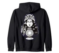 Gypsy Soul Fortune Teller Blackwork Indaco Felpa con Cappuccio
