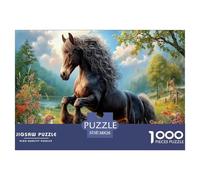 Gypsy Vanner CavalloPuzzle Impossible 1000 Pezzi prato fiorito Decorazione Per La Casa. Giochi Rilassamento E Intelligence Per Adulti E Ragazzi Da 14 Anni 38x26cm/1000pcs