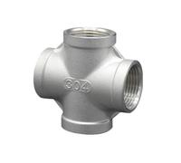 GYQYJPFZM 1/8" 1/4" 3/8" 1/2" 3/4" 1" 2" 3" NPT Female Cross 4 Way Splitter 201 304 316 Stainless Steel Pipe Fitting Connector Coupler(NPT SS304,1-1/4")