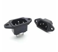 GYQYJPFZM 5Pcs AC 250V 10A 3P IEC320 C14 AC-04 Male Panel Screw Power Inlet Sockets Receptacle Connector