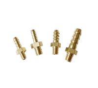 GYQYJPFZM Hardware 5pcs Brass Pipe Fitting Connector M4 M5 M6 M8 Metric Male Thread To 3mm 4mm 5mm 6mm Hose OD Joint(M5x0.8 to 6mm)