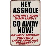 GYQYJPFZM Humorous Warning Sign Keep Out Metal Decor 8 X 12 in