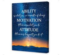 GYQYJPFZM Motivational Trio Canvas Art - Ability, Motivation, Attitude Definition for Office Desk, Workplace Wall Decor to Boost Productivity & Mindset(Unframed,12x18inch(30x45cm))