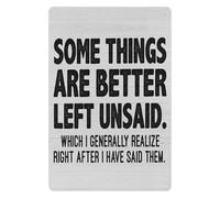 GYQYJPFZM Sarcastic Metal Tin Sign Some Things Are Better Left Unsaid Rustic Wall Decor for Home Office Funny Sign Man Cave Bar 8 X 12 inch