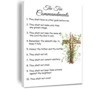 GYQYJPFZM Ten Commandments for Bedroom - Christian Bible Verse Canvas Art, Inspirational Scripture Print for Home Wall Decor, Modern & Design(Framed,12x18inch(30x45cm))
