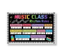 GYQYJPFZM We Got the Beat Music Rules, colorful Rhythm Guidelines for Middle & High School Classroom, Horizontal Wall Decor(Framed,12x18inch(30x45cm))