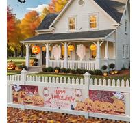 Gyrodymix Striscione Happy Halloween 180x40 Cm Lungo Segnale Cimitero Per abbelliscezioni Giardino Esterno