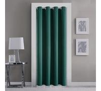 GYROHOME Tende per porte in tinta unita, colore verde scuro, con occhielli, pannello singolo, per porte e finestre, 100 x 200 cm