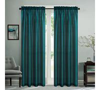 GYROHOME Tende semi-velate in seta sintetica filtranti la luce drappeggiate in seta con tasca per asta e finestra, per camera da letto, 2 pannelli, verde acqua, 132 x 274 cm