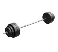 GYRONETICS® Set Bilanciere con Pesi - 60 kg, con 8 Dischi di Peso, Ø25 mm, 2 Chiusure a Stella, Antiscivolo, in Plastica - Pesi Palestra, Barra, Piastre, Fitness, Casa, Allenamento, Sollevamento