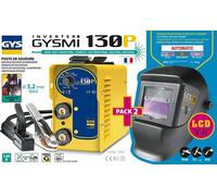 GYS Mma Invertitore Saldatrice Gysmi 130 P + Casco Saldatura 031449 LCD Techno