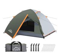 Gysrevi Tenda Campeggio per 2-3 Persone, Tenda da Campeggio Doppia Porta Impermeabile & Antivento Interna ed Esterna 2 in 1 Adatto per il Campeggio, Escursioni, Viaggi di Coppia, Escursioni