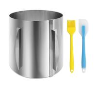 GYSRXS Anello per Torte Regolabile Alto 20cm Stampo ad Anello per Torte Larghezza 16-30cm in Acciaio Inossidabile Cerchio Torta Alto con Spatola e Pennello Torta Adatto per Cuocere Torte