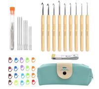 GYSRXS Crochet Kit in Alluminio 9 Pezzi Aghi di Crochet da 2mm-6mm Set di Uncinetto Ergonomics con 31 Accessories per la Uncinetto Principianti,Lavorazione a Mano(Blu)