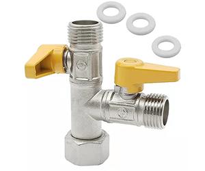 GYSRXS G1/2" Valvola Deviatrice a 3 Vie in Ottonevalvola di Commutazione Rubinetto Deviatore Termostatica per Deviatore Utilizzato in Bagno,Toilette,Cucina