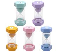 GYSRXS Set di 5 Pezzi Clessidra Bambini Clessidre Colorate Set Sand Clock Timer per Cucina Orologi Decorazione Gestione del Tempo Bambino 3/5/10/20/30 Mins(5 Colori)