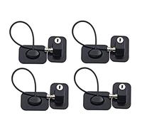 GYSURYB 4X limitatore di sicurezza per finestre con cavo di blocco di sicurezza, viti necessarie per prevenire danni e proteggere la sicurezza dei bambini, nero