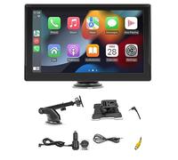 GYSURYB Autoradio portatile senza carplay da 9 pollici, lettore Bluetooth MP5 per auto con Android Auto, registratore di guida HD, controllo centrale, design robusto e colore nero.