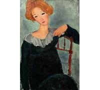 GYTRI CGFHJ Amedeo Modigliani Poster Stampe a colori Pittura astratta da parete《Donna con i capelli rossi》Pittura su tela Amedeo Modigliani per decorazioni per la casa 50x80cm senza cornice