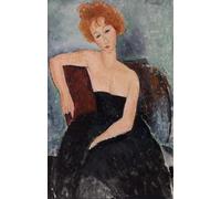 GYTRI CGFHJ Amedeo Modigliani Poster Stampe A Colori Pittura Da Parete Astratta《Giovane Rossa In Abito Da Sera》Pittura Su Tela Per Decorazioni Per La Casa 50x80cm Senza Cornice