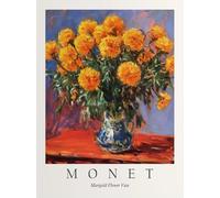 GYTRI CGFHJ Claude Monet Still Life Poster Stampe astratte Immagine di arte murale a colori《Vaso di fiori di calendula》Dipinto su tela Claude Monet per decorazioni domestiche 50x60 cm senza cornice