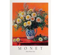 GYTRI CGFHJ Claude Monet Still Life Poster Stampe astratte Immagine di arte murale a colori《Vaso di fiori margherita》Dipinto su tela Claude Monet per decorazioni per la casa 50x60cm senza cornice