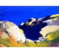 GYTRI CGFHJ Edward Hopper Poster Paesaggio Stampe A Colori Immagine Astratta Di Arte Della Parete《Rocce E Mare》Edward Hopper Pittura Su Tela Per Decorazioni Per La Casa 50x80cm Senza Cornice