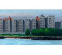 GYTRI CGFHJ Edward Hopper Poster Stampe A Colori Immagine Astratta Di Arte Della Parete《Case Appartamento East River》Edward Hopper Pittura Su Tela Per Decorazioni Domestiche 50x90cm Senza Cornice
