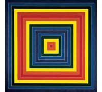 GYTRI CGFHJ Frank Stella Poster Stampe astratte Immagine della mostra d'arte murale a colori《Cambio blu rosso》Dipinto su tela Frank Stella per decorazioni domestiche 40x40 cm senza cornice