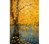 GYTRI CGFHJ Gustav Klimt Poster Scenario Stampe Astratte Colore Wall Art Picture《Grande Albero d'Oro》Gustav Klimt Dipinto Su Tela Per Home Decor 50x80cm Senza Cornice