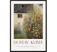 GYTRI CGFHJ Gustav Klimt Poster Stampe a colori Immagine astratta di arte murale》Il giardino dietro la casa》Gustav Klimt Quadro su tela per decorazioni domestiche 40x60cm senza cornice