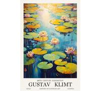 GYTRI CGFHJ Gustav Klimt Poster Stampe a colori Immagine di arte murale astratta《Luce e ombra della ninfea》Gustav Klimt Quadro su tela per decorazioni domestiche 50x70cm senza cornice