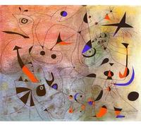 GYTRI CGFHJ Joan Miro La Stella del Mattino Poster Astratto Arte della Parete Joan Miro Tela Pittura A Colori Costellazione Stampe per Home Decor Immagine 90x60cm Senza Cornice