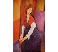 GYTRI CGFHJ Poster di Amedeo Modigliani《Donna che indossa uno scialle rosso》Stampe da parete 30x50cm senza cornice